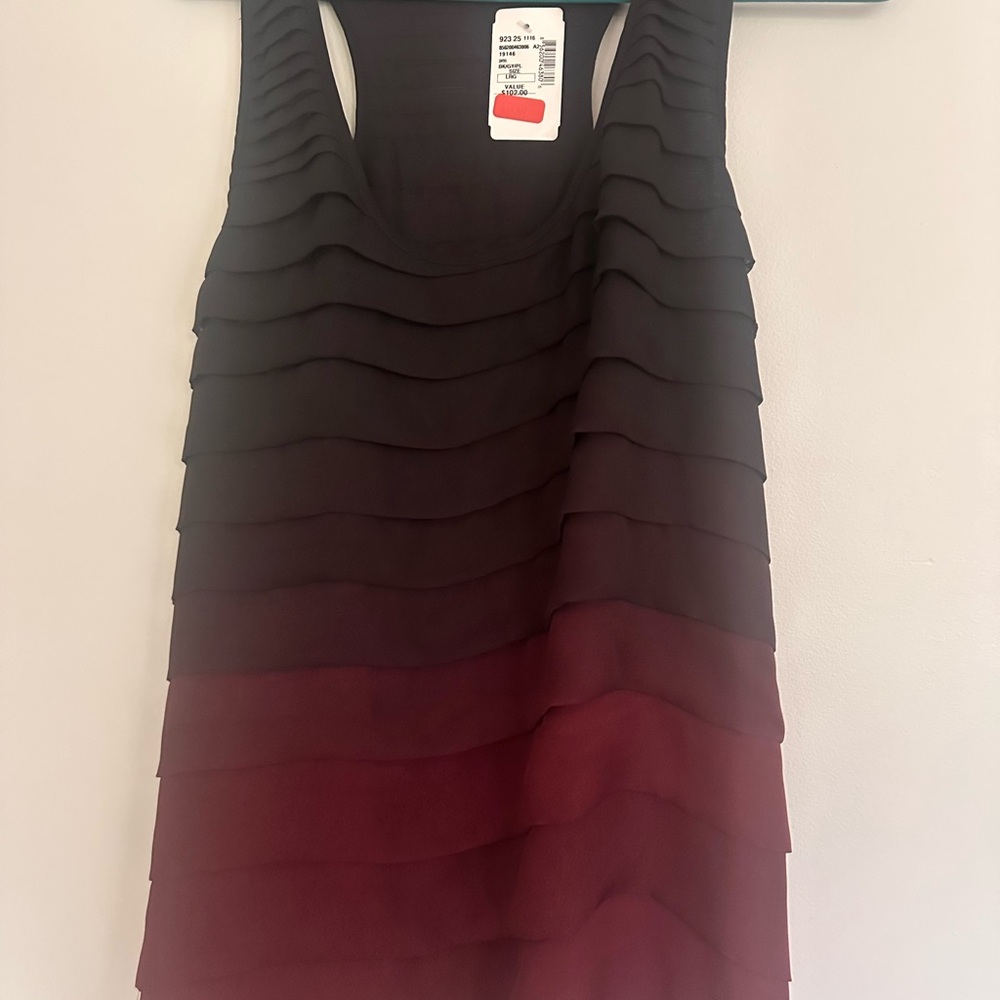 Saks 5th Avenue Burgundy Layered Sleeveless Top - Picture 2 of 9